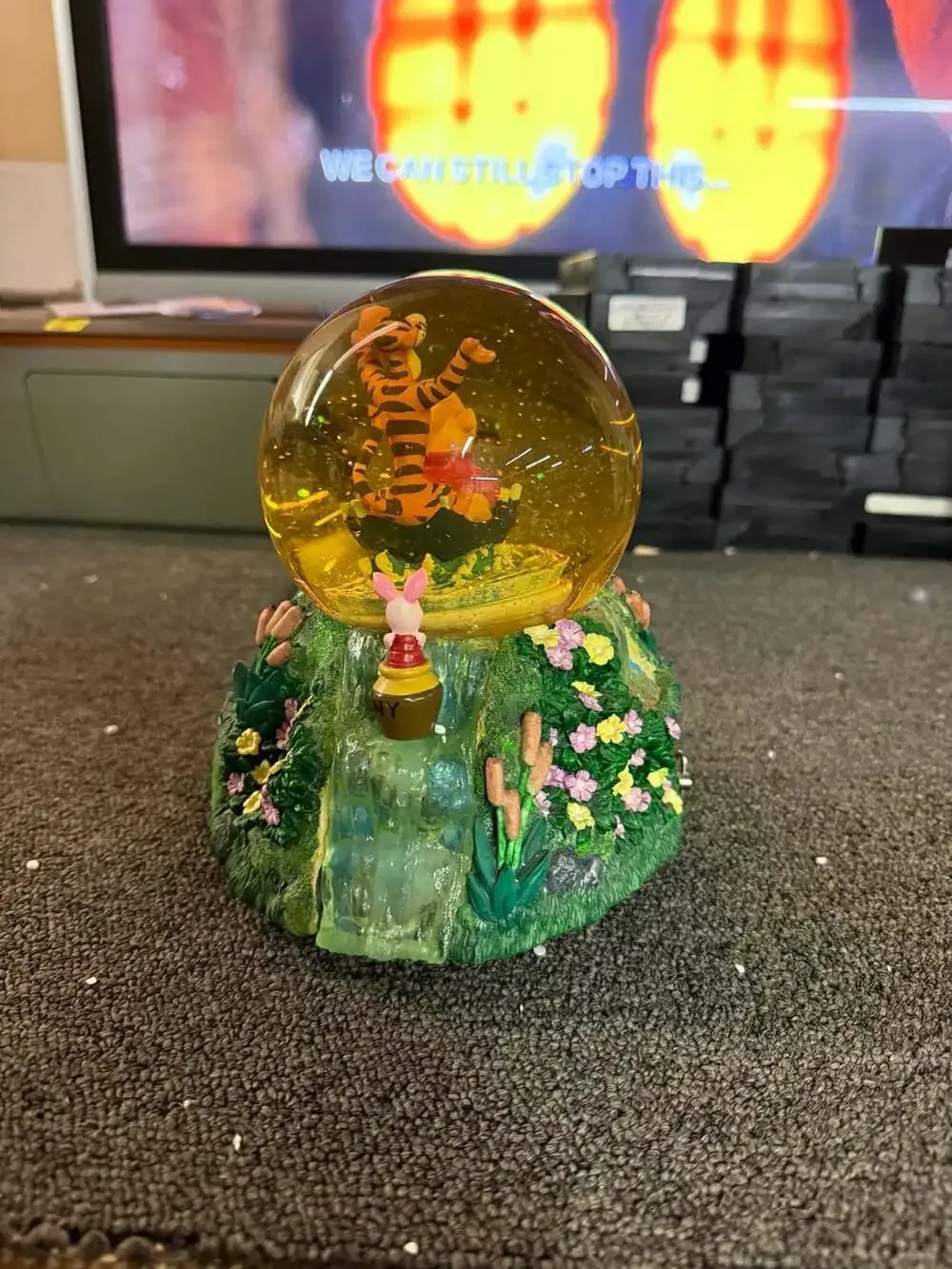 Disney The Disney Store Winnie the Pooh and Tigger Musical Snow Globe with Rotat
